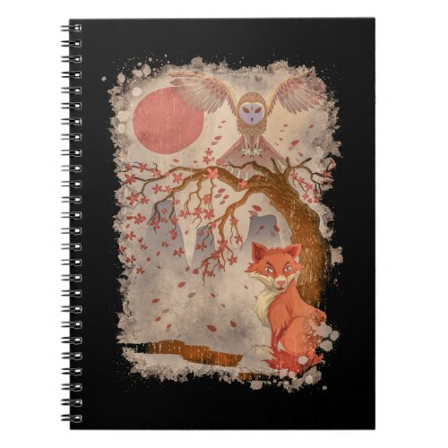 Beautiful Fox Owl Tree Nature Lover Notebook