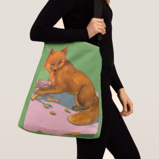 beautiful fox print crossbody bag
