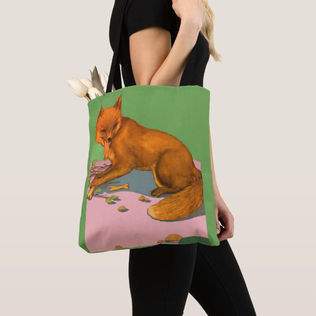 beautiful fox print tote bag (Close Up)