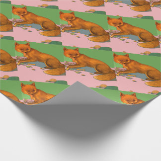 beautiful fox print wrapping paper