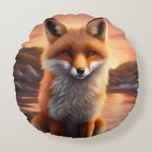 Beautiful Fox Round Pillow
