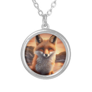 Beautiful Fox Silver Plated Necklace