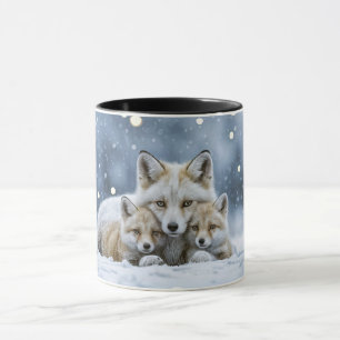 Beautiful Foxes in Snow Coffee Cup or Mug