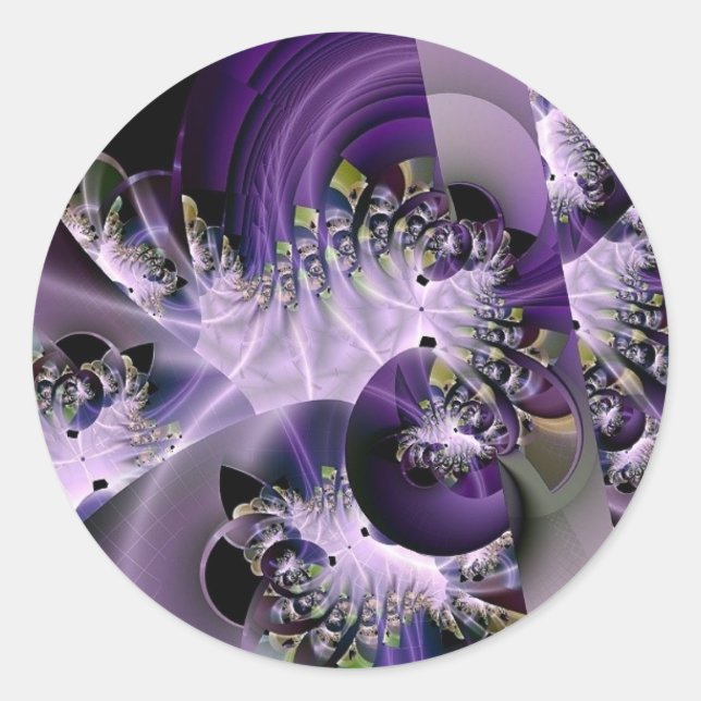 Beautiful Fractil digital art sticker (Front)