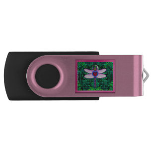 Beautiful Framed “Crackel Framed Dragonfly” Artwor Flash Drive