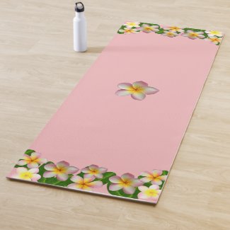 Beautiful Frangipani Flowers on Light Coral Pink