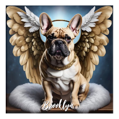 Beautiful French Bulldog  Angel Wings Acrylic Print