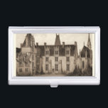 Beautiful French Chateau in Sepia Tones Business Card Holder<br><div class="desc">Victor Petit brings you this beautiful French chateaux,  captured in pleasing sepia tones. This stately manor house was the residence of French nobility,  and the sepia filter brings out the majesty of this building. Bring some nobility into your home with this print!</div>