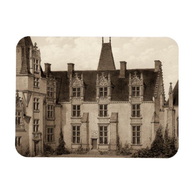 Beautiful French Chateau in Sepia Tones Magnet (Horizontal)