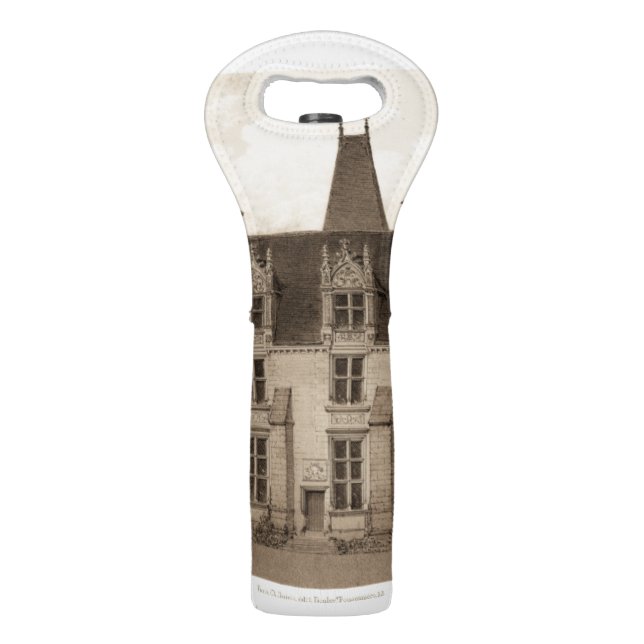 Beautiful French Chateau in Sepia Tones Wine Bag (Back)