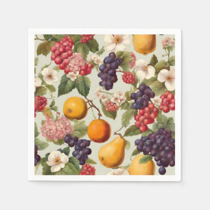 Beautiful Fruits and Delicate Flowers French Style Napkins