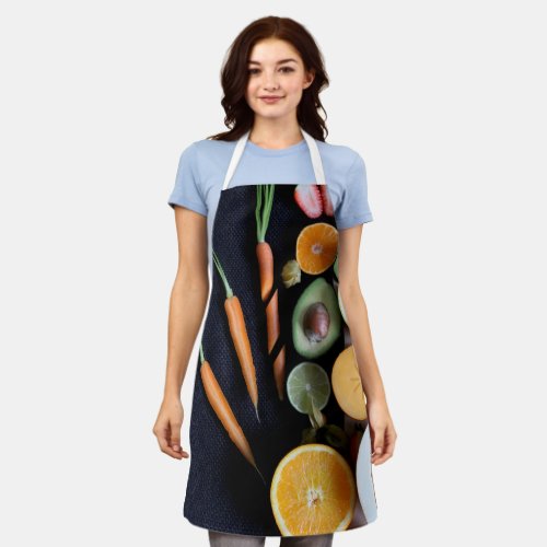 Beautiful Fruits And Vegetables Apron