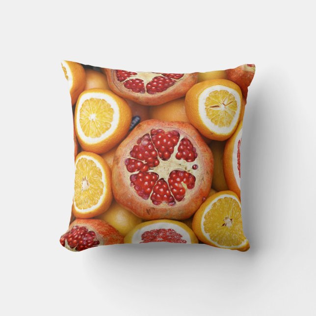 Beautiful Fruits And Vegetables Throw Pillow (Front)