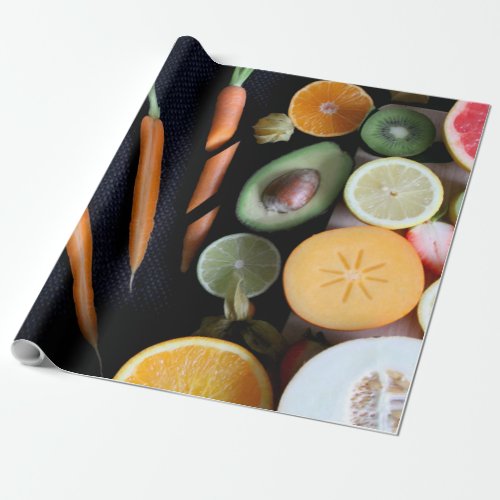 Beautiful Fruits And Vegetables Wrapping Paper