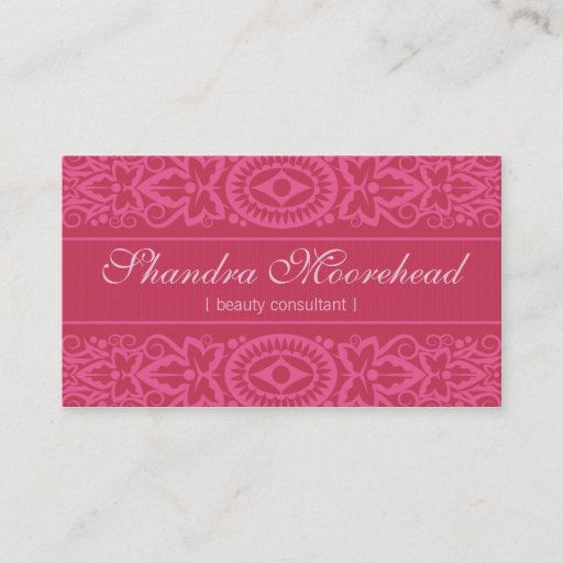 Customizable Beautiful Fuchsia Beauty Consultant Business Card