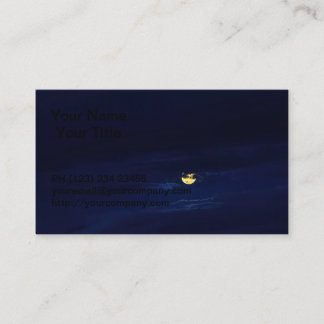 Beautiful Full Moon in Midnight Blue Clouds Business Card