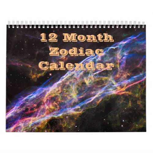 Beautiful Full Year Colorful Zodiac Calendar