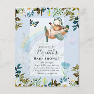 Beautiful Fun Pilot Baby Boys Shower Invitations Flyer