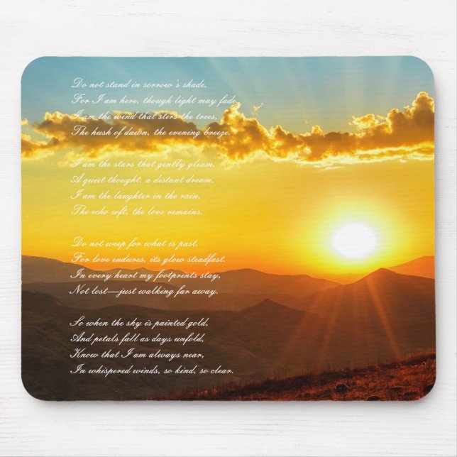 Beautiful Funeral / Eulogy Poem Mouse Pad (Front)