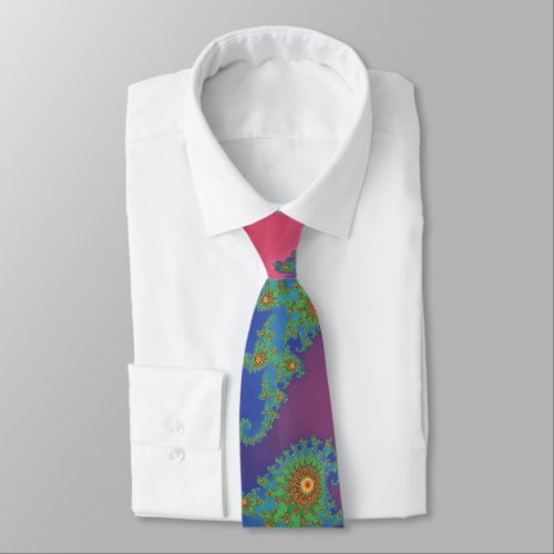 Beautiful Funky Rainbow Colored Fractal Art Neck Tie