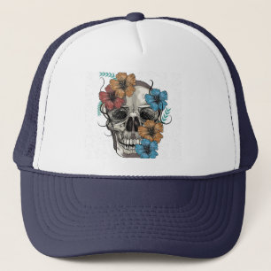 Beautiful funny dead Mexican Women head Skull Trucker Hat