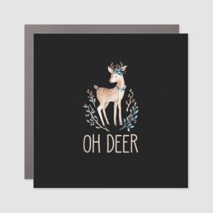 Beautiful Funny Deer Oh Deer Modern Design Car Magnet