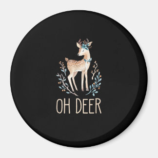 Beautiful Funny Deer Oh Deer Modern Design Magnet