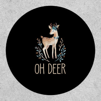 Beautiful Funny Deer Oh Deer Modern Design Patch