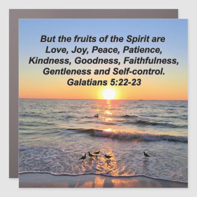 BEAUTIFUL GALATIANS 5 SUNRISE CAR MAGNET (Front)