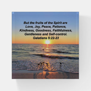 BEAUTIFUL GALATIANS 5 SUNRISE PAPERWEIGHT