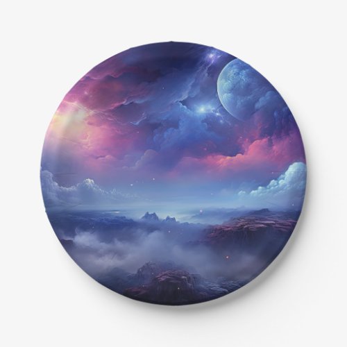 Beautiful Galaxy Outer Space Cosmic Universe Paper Plates