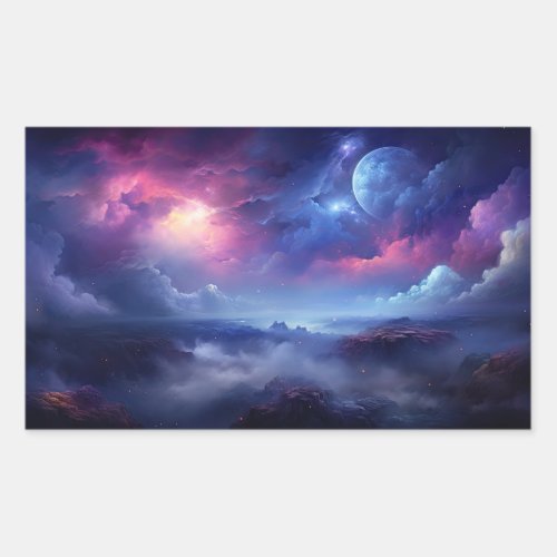 Beautiful Galaxy Outer Space Cosmic Universe Rectangular Sticker