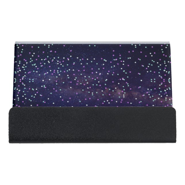 Beautiful galaxy,stars desk business card holder (Front)