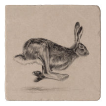 Beautiful Galloping Hare Trivet