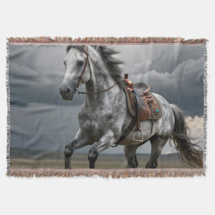 Beautiful Galloping Horse Throw Blanket Gift