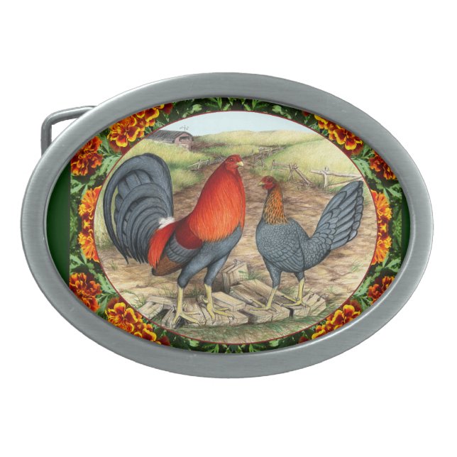 Beautiful Game Fowl Belt Buckle (Front)