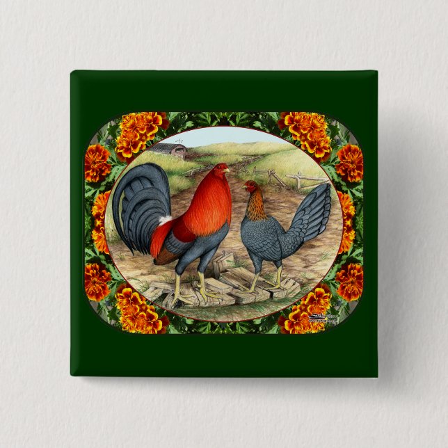Beautiful Game Fowl Button (Front)