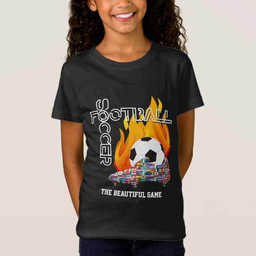 Beautiful Game World FOOTBALL SOCCER Kids T_Shirt