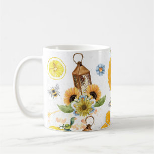 Beautiful Garden Bee Sunflower Coffee Mug
