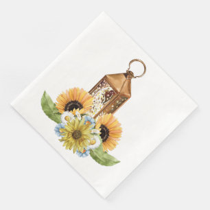 Beautiful Garden Bee Sunflower Pattern Paper Dinner Napkins