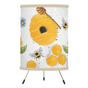 Beautiful Garden Bee Sunflower Pattern Tripod Lamp