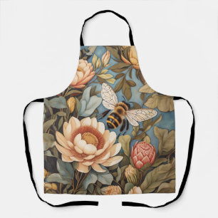 Beautiful Garden Bee With Protea Flowers Apron