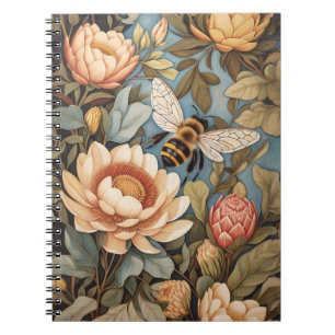 Beautiful Garden Bee With Protea Flowers Notebook
