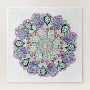 Beautiful Garden Doily Mandala Art Jigsaw Puzzle