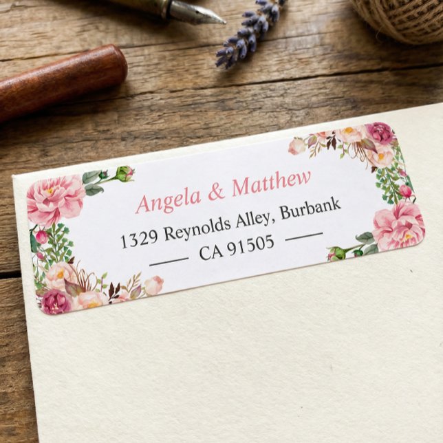 Beautiful Garden Floral Wrap Personalized Label (Creator Uploaded)