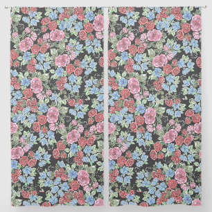 Beautiful Garden Flowers Atractive Colors Blue Red Sheer Curtains