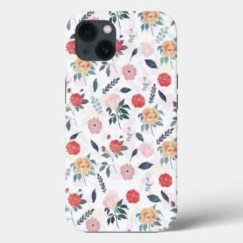 Beautiful Garden Flowers Botanical Iphone 13 Case by Trendy_arT at Zazzle