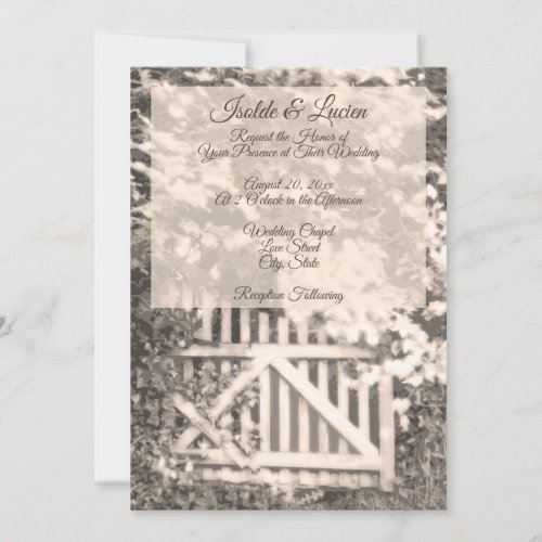 Beautiful Garden Gate Wedding Invitation