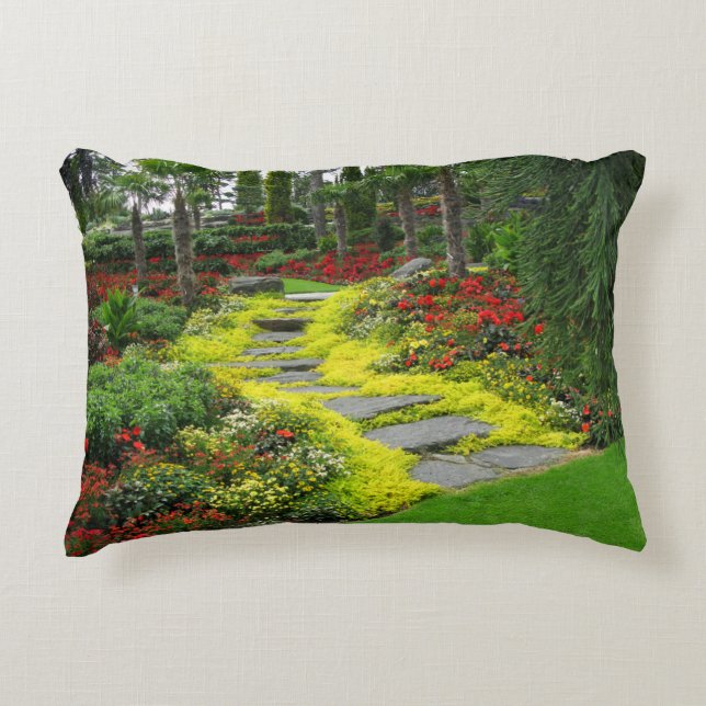 Beautiful Garden Path Photo Accent Pillow (Front)