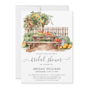 Beautiful Garden Picnic Backyard Bridal Shower Invitation